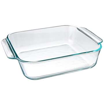 Pyrex Basics 8 Inch Square Glass Baking Dish (8in x 8in x 2.5in)