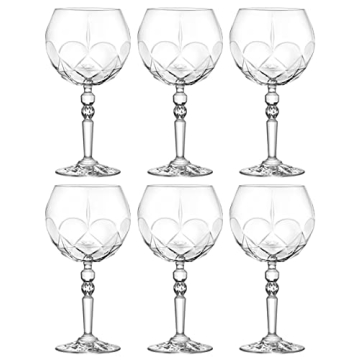 Barski Gin Tonic Glass Set of 6 - Elegant Crystal Goblets for Celebrations