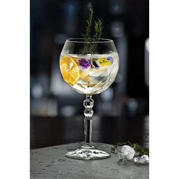 Barski Gin Tonic Glass Set - Elegant Crystal Goblet Set
