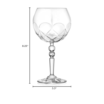 Barski Gin Tonic Glass Set - Elegant Crystal Goblet Set
