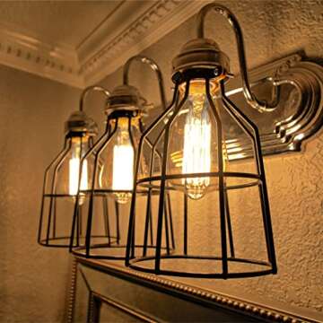 Newhouse Lighting WLG1B-4 Cage for Pendant, Lamp Holder, Ceiling Fan Light Bulb Covers Vintage Open ...