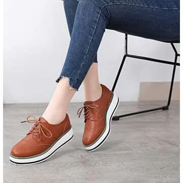 DADAWEN Comfortable Stylish Women's Oxfords Shoes