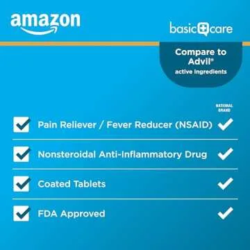 Amazing Value Amazon Basic Care Ibuprofen Tablets for Pain and Fever Relief, 1000 Count