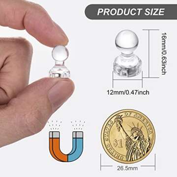 66PCS Magnetic Push Pin Magnet, Push Pin Magnet, Fridge Magnet Magnetic Thumb Tacks for Kitchen, Ref...