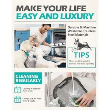 Large Dog Water Fountain for Large Dogs 2.6 Gallon,SwSun 10L Automatic Dog Water Bowl Dispenser Big Cat Pet Water Fountain Inside with Stainless Steel Filtered Drinking Bowl Safe Pump for Multiple Pet