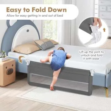 BABY JOY 59’’ Bed Rails for Toddlers - Adjustable & Secure