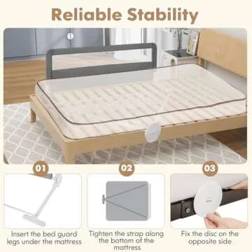 BABY JOY 59’’ Bed Rails for Toddlers - Adjustable & Secure