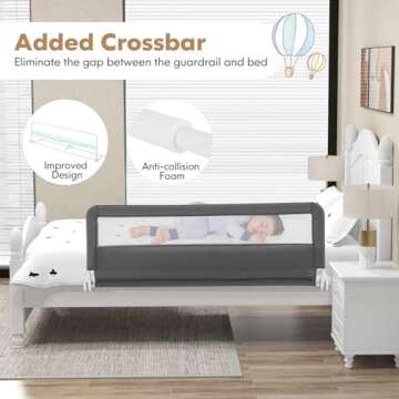 BABY JOY 59’’ Bed Rails for Toddlers - Adjustable & Secure