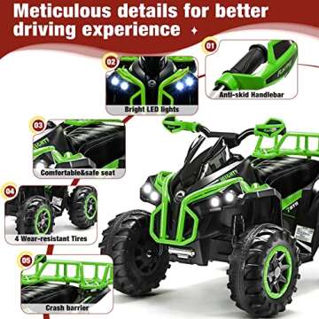 Soar Four Wheeler for Kids - Electirc Toddler 4 Wheeler for Kids 3-6, Ride on ATV 12v Battery Powere...