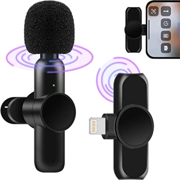 ELECGO Wireless Lavalier Microphone - Long Battery, Noise Reduction, iPhone/iPad Compatible