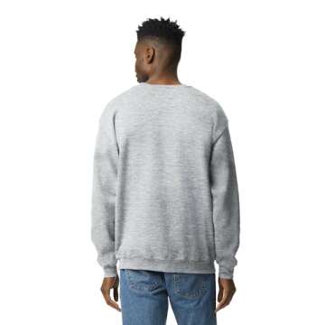 Gildan Adult Fleece Crewneck Sweatshirt, Style G18000, Multipack, Sport Grey (1-Pack), Large
