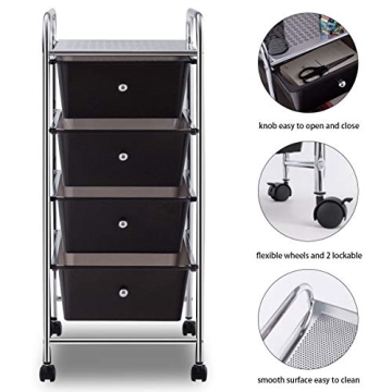 Giantex 4-Drawer Storage Cart: Stylish Organizer for All Ages