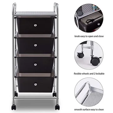Giantex 4-Drawer Storage Cart: Stylish Organizer for All Ages