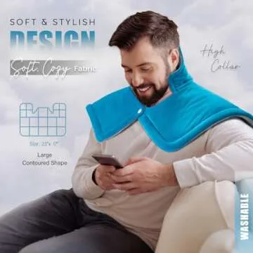 Heating Pad for Neck and Shoulders, Gifts for Women, Men, Mom, Dad, Christmas, Birthday, Mothers Day, Fathers Day - Weighted Neck Heating Pad for Pain Relief, 6 Heat Setting 2H Auto-Off Home Office