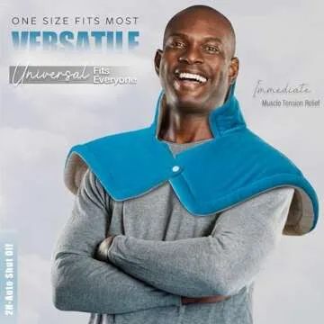 Heating Pad for Neck and Shoulders, Gifts for Women, Men, Mom, Dad, Christmas, Birthday, Mothers Day, Fathers Day - Weighted Neck Heating Pad for Pain Relief, 6 Heat Setting 2H Auto-Off Home Office