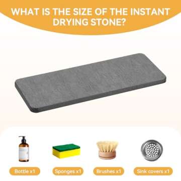 Yofidra Diatomite Drying Mat for Kitchen Sink Organizer