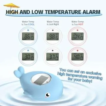 Baby Bath Bathtub Thermometer for Infant - Safety Bath Tub Water Temperature Digital Thermometer - Floating Bathing Toy Gift for Kids Newborn Mother with Flashing Temperature Warning
