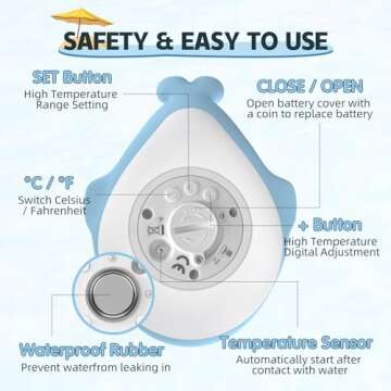 Baby Bath Bathtub Thermometer for Infant - Safety Bath Tub Water Temperature Digital Thermometer - Floating Bathing Toy Gift for Kids Newborn Mother with Flashing Temperature Warning