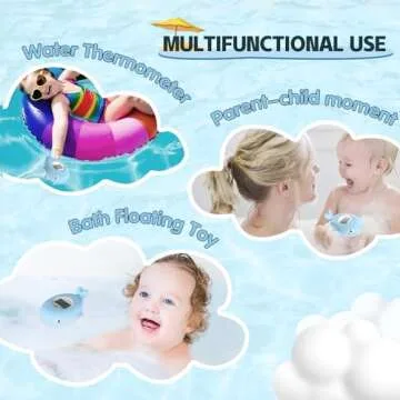 Baby Bath Bathtub Thermometer for Infant - Safety Bath Tub Water Temperature Digital Thermometer - Floating Bathing Toy Gift for Kids Newborn Mother with Flashing Temperature Warning