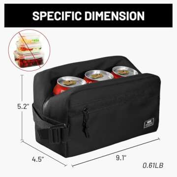 MIER Freezable Snack Bags Small Frozen Mini Cooler Lunch Bag Freezer Insulated Pouch for Kids Adults Work School Travel On-the-go, Black