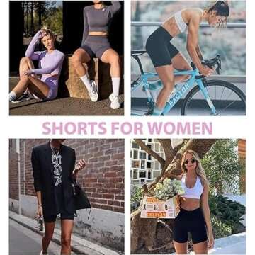 CAMPSNAIL 4 Pack Biker Shorts for Women High Waist - 3"/5"/8" Tummy Control Soft Athletic Yoga Workout Running Gym Shorts