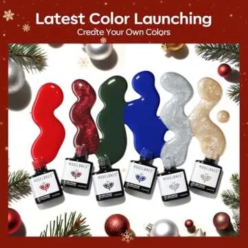 modelones Christmas Gel Nail Polish 6 Colors Red Green Glitter Gold Silver Red Cat Eye Gel Nail Polish Dark Green Red Champagne Gold Gel Polish Soak Off Led Holiday Nail Art DIY Salon Gift For Women