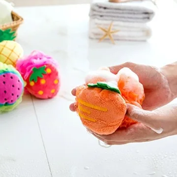 Rocutus Colorful Child Bath Shower Sponge Set for Kids