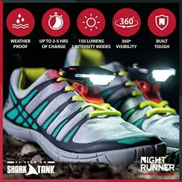 Night Runner 270 Shoe Lights - Rechargeable & Waterproof Light