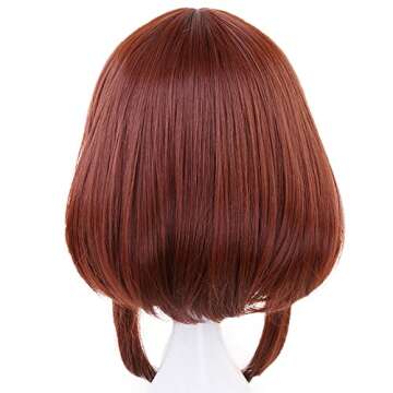 ANOGOL Short Brown Bob Wig for Anime Cosplay and Halloween