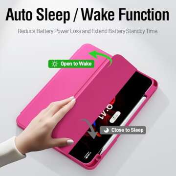 ZOVEEK iPad Pro 11 Inch Case 4th/3rd/2nd/1st Generation (2022/2021/2020/2018) with Pencil Holder, Magnetic Smart Cover with Stand, Supports 2nd Gen Pencil Charging, Auto Wake/Sleep (Rose Pink)