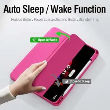 ZOVEEK iPad Pro 11 Inch Case 4th/3rd/2nd/1st Generation (2022/2021/2020/2018) with Pencil Holder, Magnetic Smart Cover with Stand, Supports 2nd Gen Pencil Charging, Auto Wake/Sleep (Rose Pink)