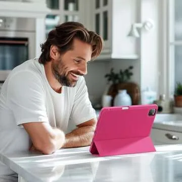 ZOVEEK iPad Pro 11 Inch Case 4th/3rd/2nd/1st Generation (2022/2021/2020/2018) with Pencil Holder, Magnetic Smart Cover with Stand, Supports 2nd Gen Pencil Charging, Auto Wake/Sleep (Rose Pink)