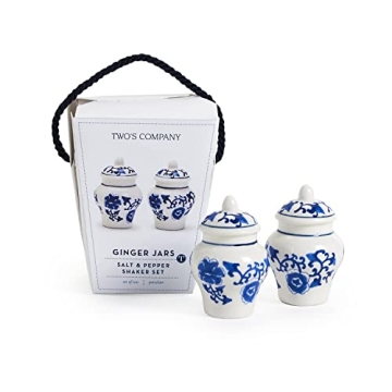Charming Chinoiserie Mini Ginger Jar Salt and Pepper Shakers
