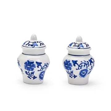 Charming Chinoiserie Mini Ginger Jar Salt and Pepper Shakers
