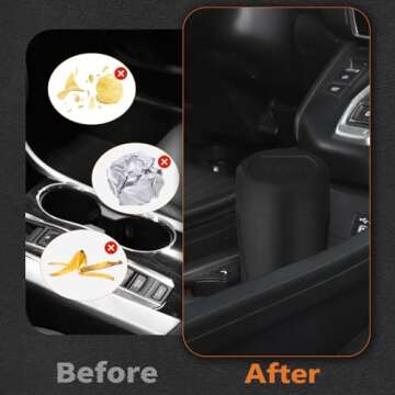 xiaoniu Car Trash Can with Lid, Leakproof Garbage Can with 40 Attached Trash Bags, Mini Essential Car Accessories for Interior for Car, Home, Office (Black)