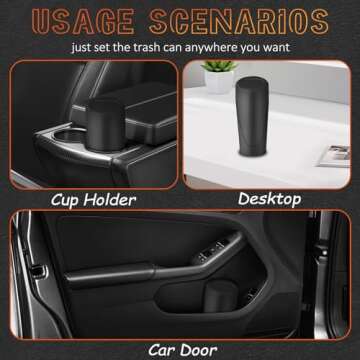 xiaoniu Car Trash Can with Lid, Leakproof Garbage Can with 40 Attached Trash Bags, Mini Essential Car Accessories for Interior for Car, Home, Office (Black)