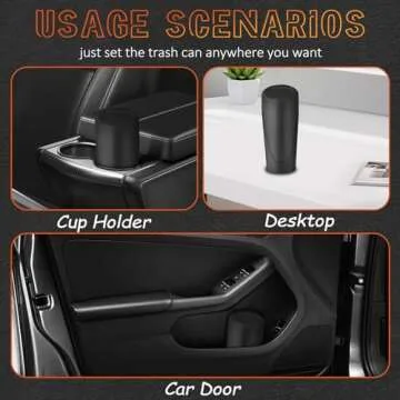 xiaoniu Car Trash Can with Lid, Leakproof Garbage Can with 40 Attached Trash Bags, Mini Essential Car Accessories for Interior for Car, Home, Office (Black)