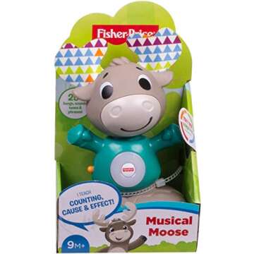 Fisher-Price Linkimals Musical Moose - Interactive Educational Toy with Music and Lights for Baby Ages 9 Months & Up