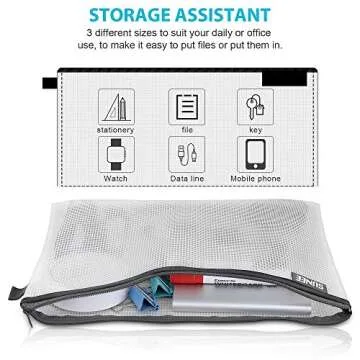 SUNEE 6 Pack Odor-Free Mesh Zipper Pouches - Waterproof Organizers