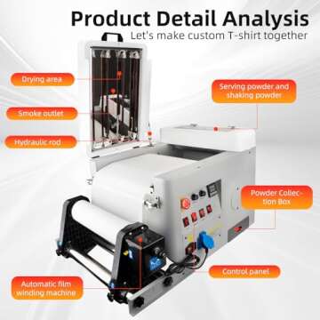 A3 Economic Automatic DTF Powder Shaker and Dryer Machine 13.4in (340mm), Automatic Powder Shaking M...
