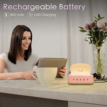 TOOGE Cute Toast Lamp - Adorable Night Light for All Ages