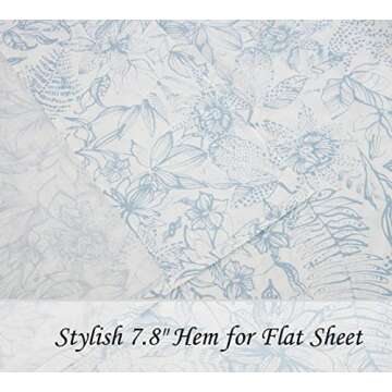 DAUAOTO Queen Cotton Sheets Set with Floral Design