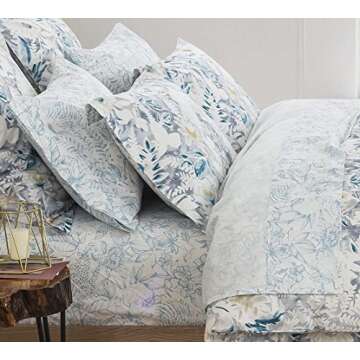 DAUAOTO Queen Cotton Sheets Set with Floral Design