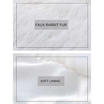 Aukmla Women's White Faux Fur Shawl Wedding Fur Wraps and Shawls Bridal Fur Stoles Scarf with Rhinestones Brooch for Bride and Bridesmaids (White, US 4-14 (S-M))