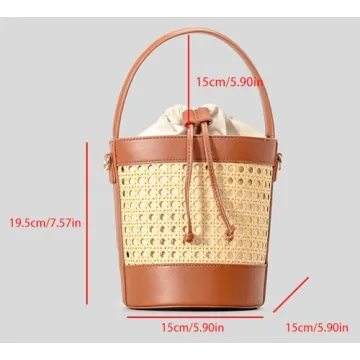 Stylish Rattan Tote Bag for Women Summer Beach Essential