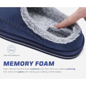 KuaiLu Men's Slippers with Orthotic Support and Warmth