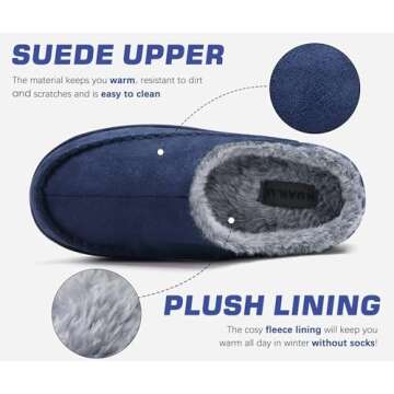 KuaiLu Men's Slippers with Orthotic Support and Warmth