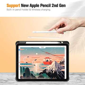 Fintie SlimShell Case with Pencil Holder for iPad Pro 11 Inch (4th, 3rd & 2nd Generation) 2022/2021/2020 - [Supports 2nd Gen Pencil Charging] Soft TPU Back Cover, Auto Wake/Sleep, Composition Book