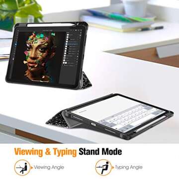 Fintie SlimShell Case with Pencil Holder for iPad Pro 11 Inch (4th, 3rd & 2nd Generation) 2022/2021/2020 - [Supports 2nd Gen Pencil Charging] Soft TPU Back Cover, Auto Wake/Sleep, Composition Book