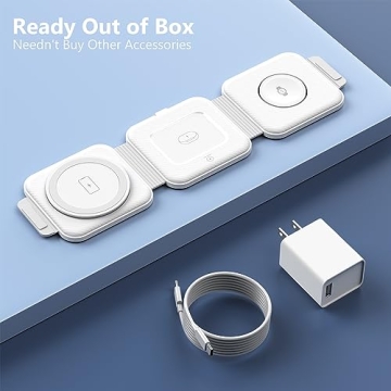 Travel Charger for Samsung Multi Devices, Foldable 3 in 1 Wireless Charging Station Fast Charging Stand/Pad Compatible for Samsung Galaxy S24Ultra/S23/S22/S21/Note20 Galaxy Watch7/6/5/4/3 Galaxy Buds3